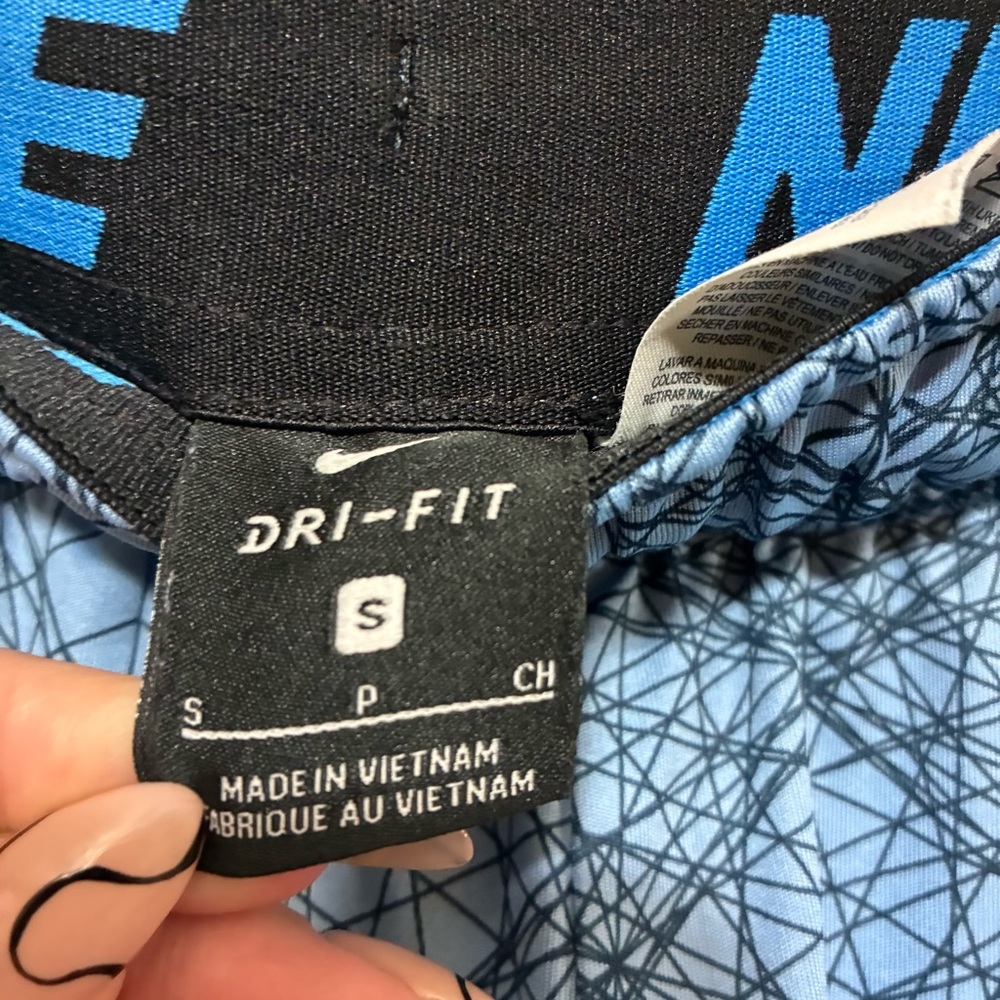 Nike Dri-Fit Training Shorts Geometric Line Basketball Mens S Blue Athletic - Picture 5 of 8